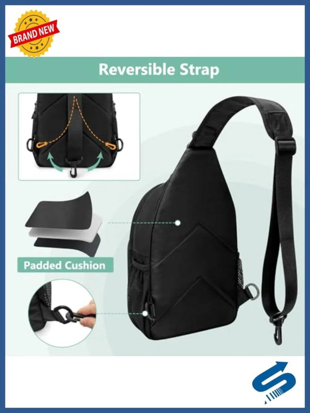 Ita Bag Crossbody Sling Backpack with Clear Pin Display Window